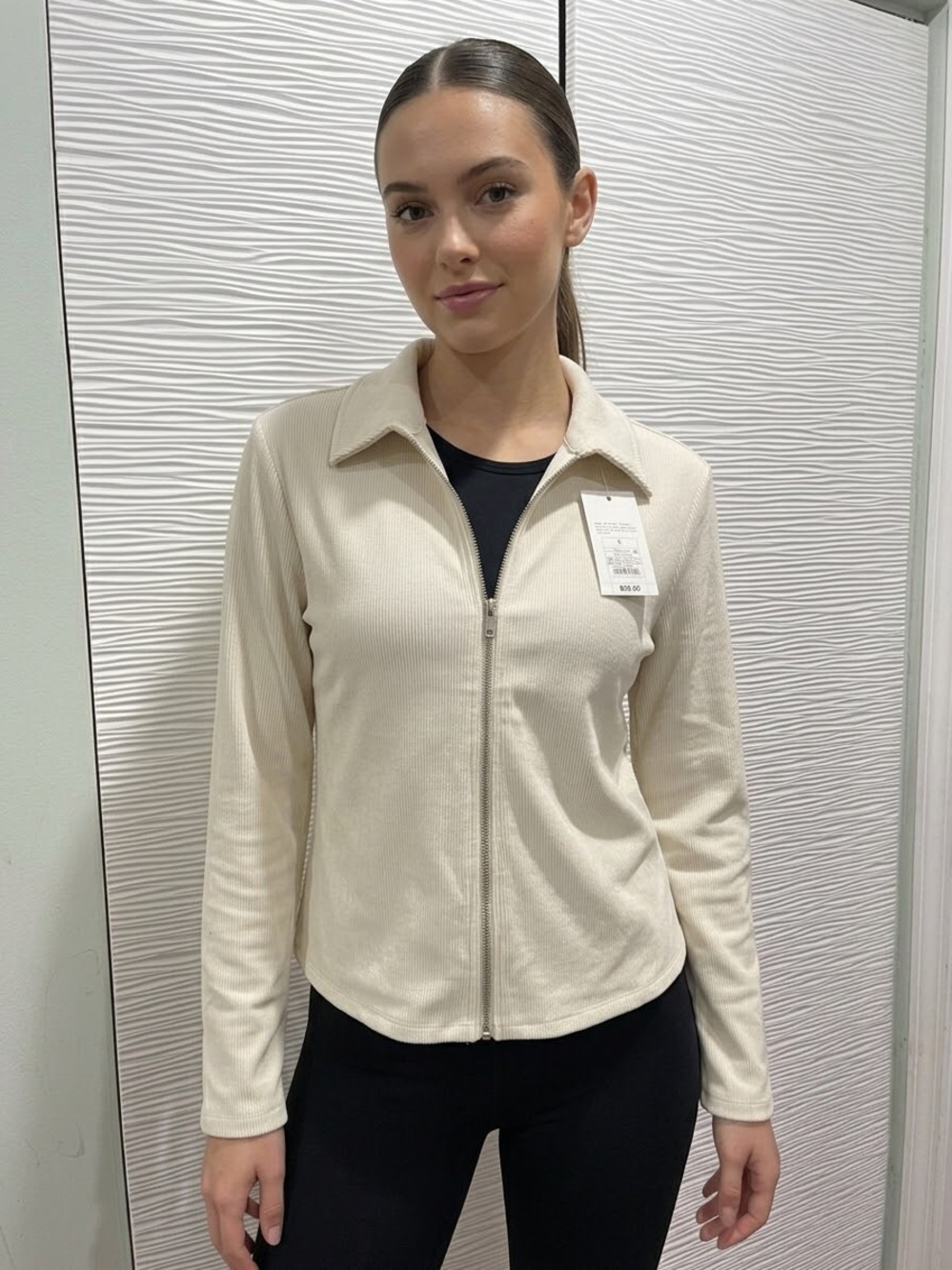 A New Day Women's Long Sleeve Ribbed Full Zip Jacket